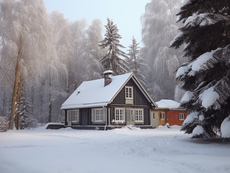 冬天雪后的后花园有玩具屋和操场设备,高清,摄影图,摄影图片,图片大全,摄影图免费下载